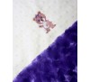 Baby Yellow Minky Dot/Bright Purple Swirl Blanket with GIRL BEAR